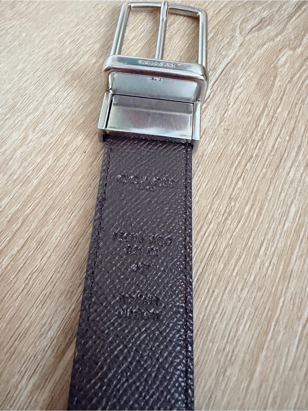 $198 Coach Reversible Signature Leather Belt F59116 Harness Buckle Cut-To-Size - Picture 5 of 10